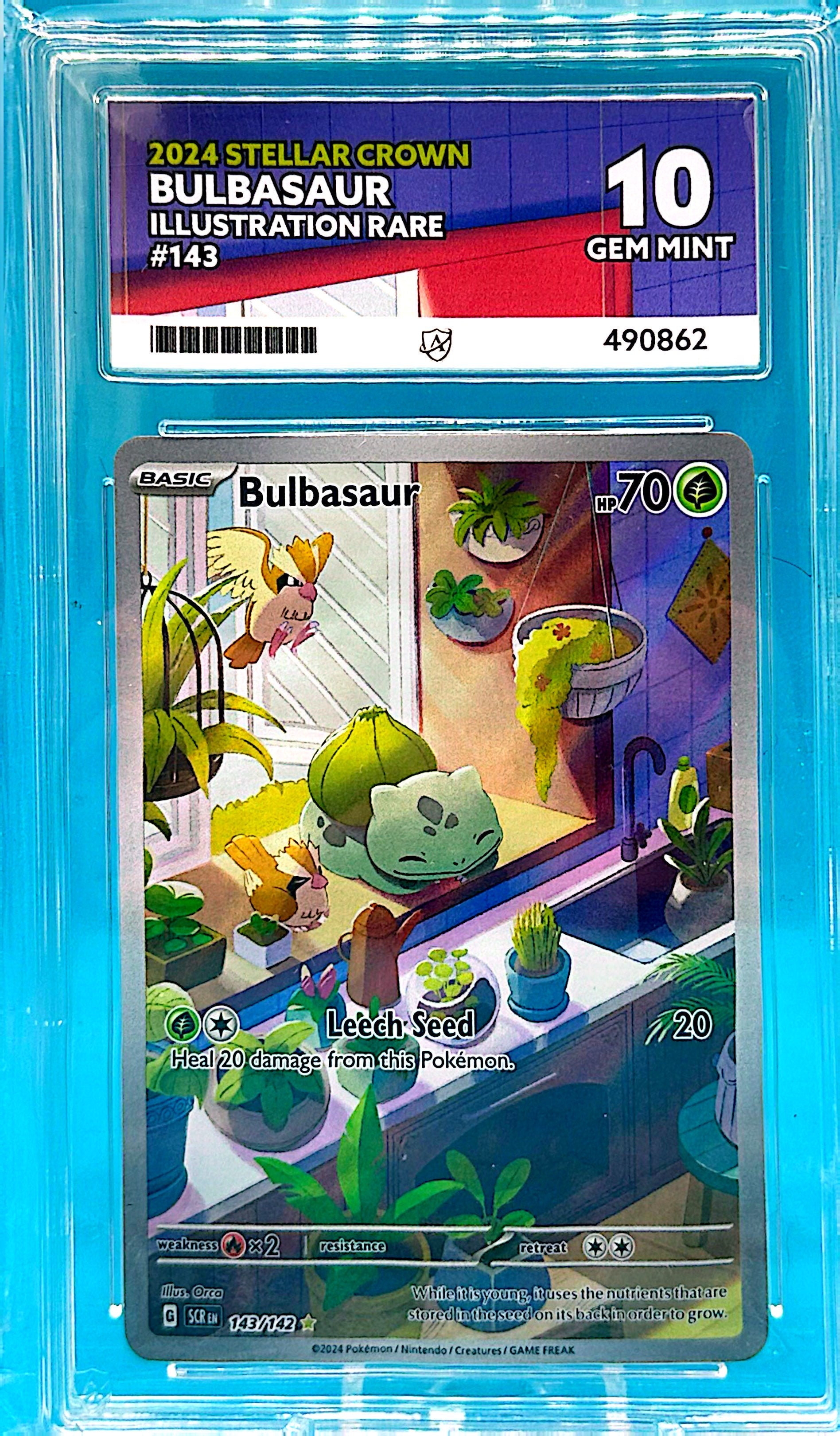 Bulbasaur – ACE 10 GEM MINT (Illustration Rare #143 – Stellar Crown)