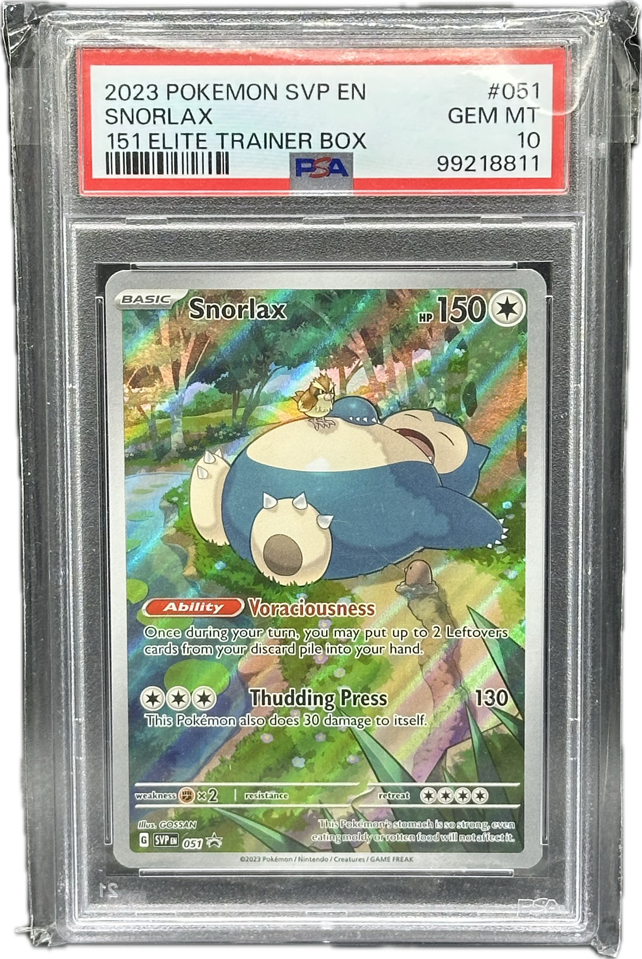 PSA 10 Snorlax – 2023 Pokémon SVP #051 (151 Elite Trainer Box Promo)