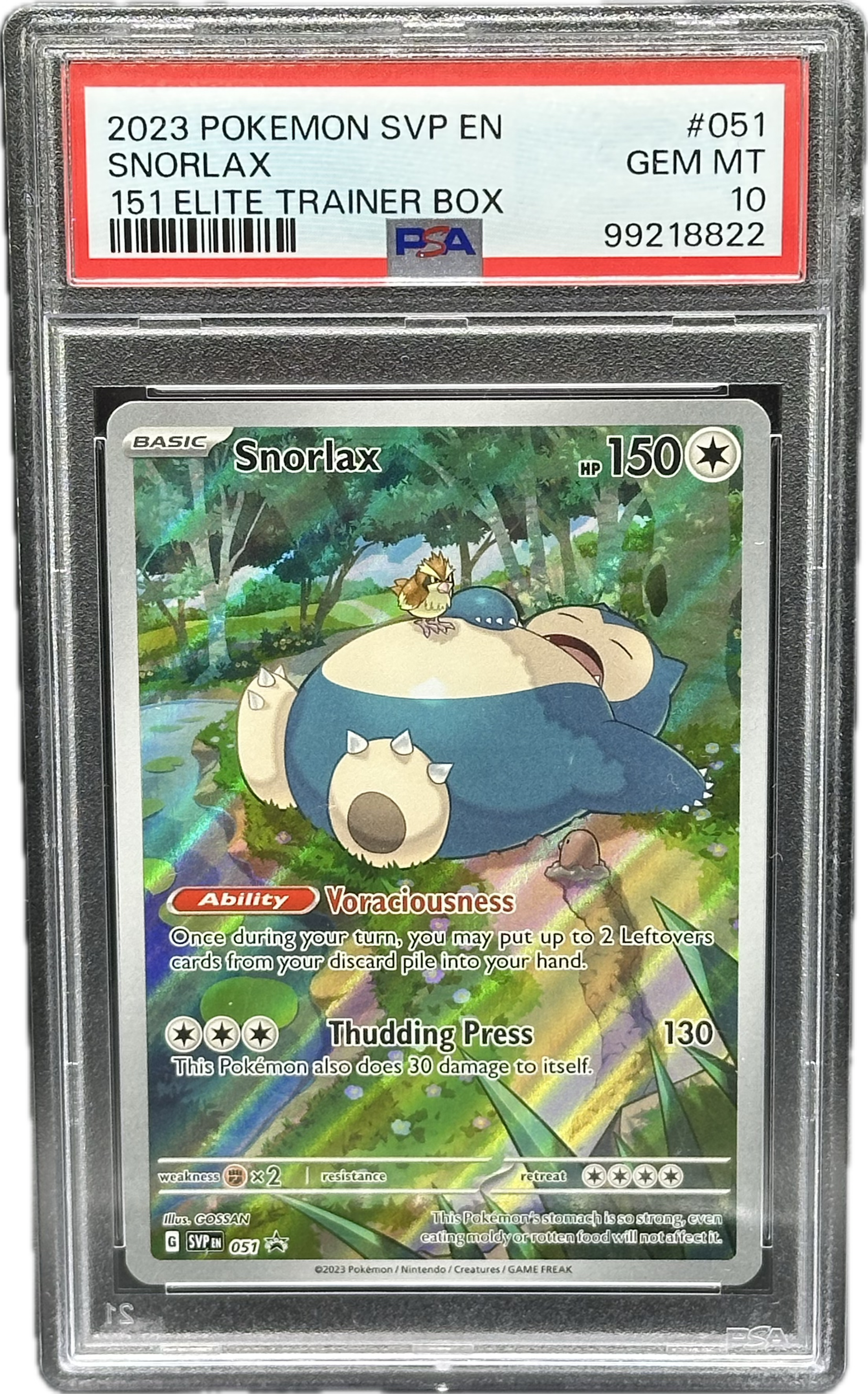 PSA 10 Snorlax – 2023 Pokémon SVP #051 (151 Elite Trainer Box Promo)